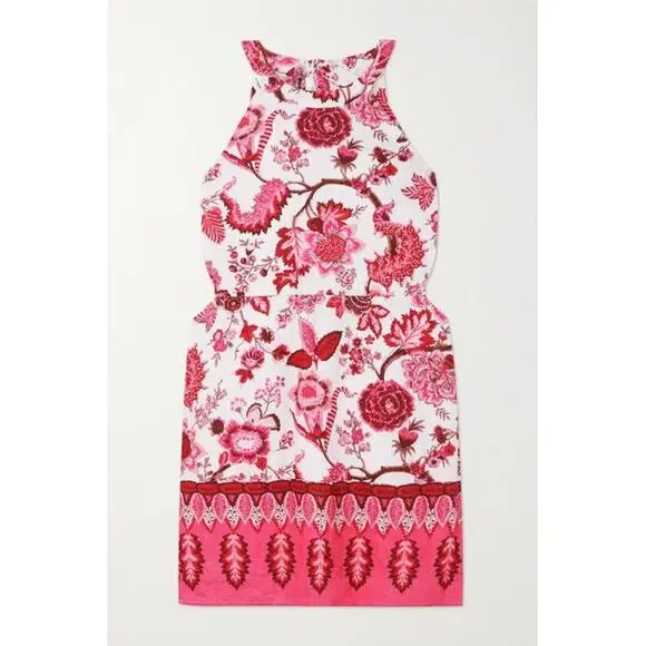 CARA CARA Savannah Cutout Floral-print Linen Mini Dress In Pink Size Medium - Picture 3 of 16